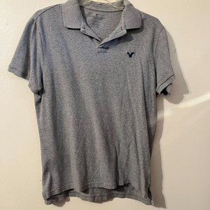 American Eagle Polo Shirt Men's XL Gray Classic fit short sleeves,